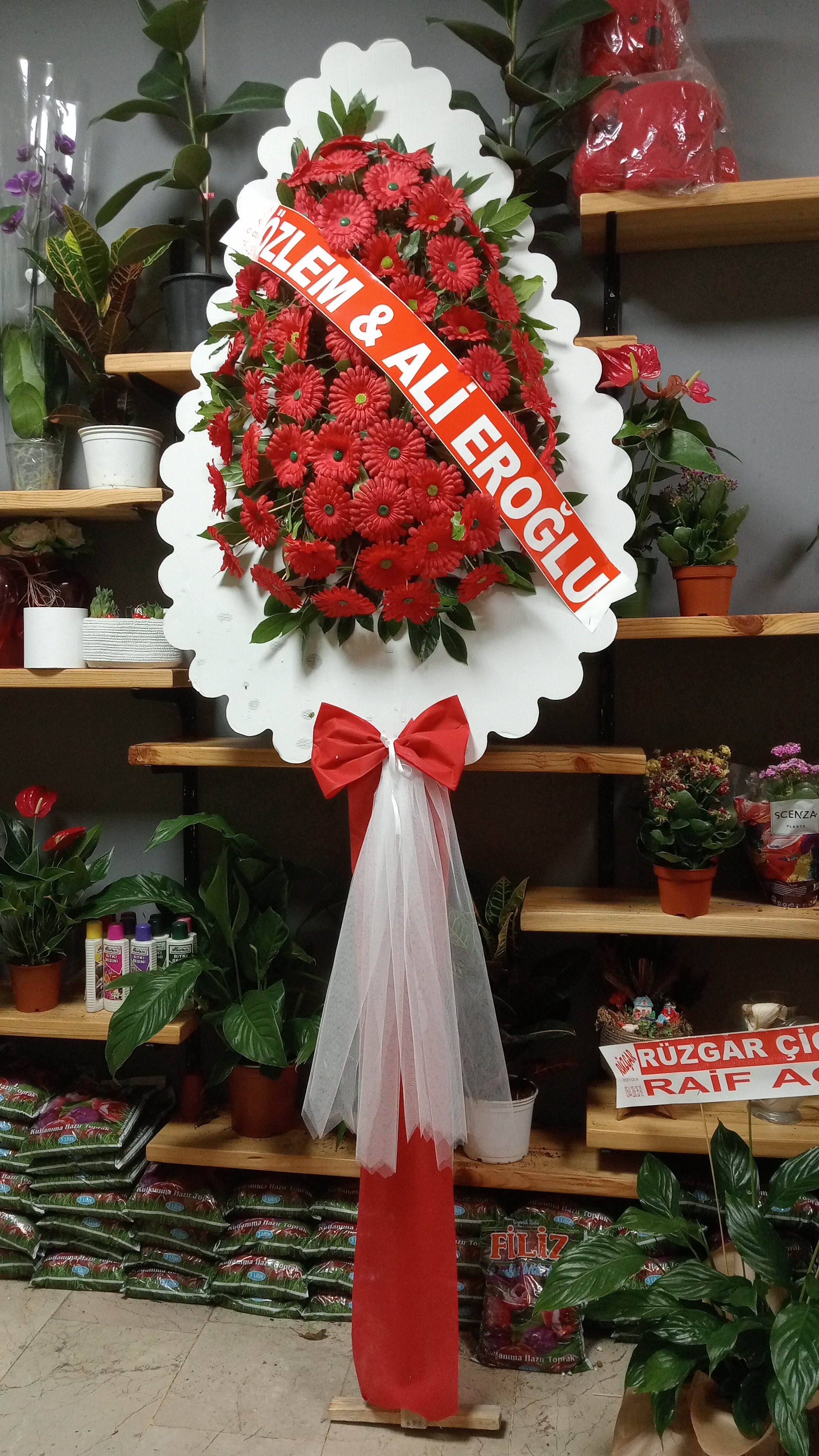 Yapay Çiçek Çelenk (Sepet)